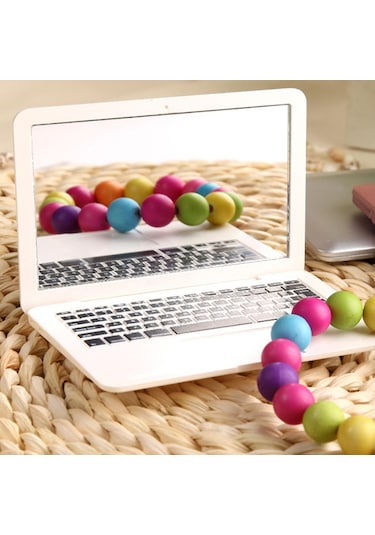 Suntek Makyaj Aynası Mini Ayna Katlanır Dizüstü Çanta Beyaz