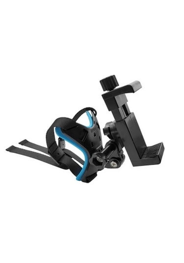 Kask Çene Bağlantılı Telefon Ve Kamera Tutucu Siyah