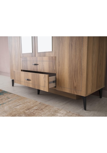 Hazar 4 Kapılı Aynalı Gardırop Elbise Dolabı 160x55x200cm