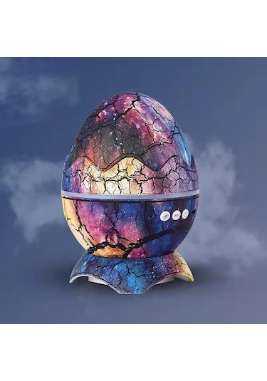 Bukrem Store-galaksi Dinozor Yumurtası Gece Lambası Bluetooth Hoparlör & Kumandalı Yıldız Projektör