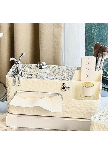 Suntek Banyo Oturma Odası Ofis Için Doku Kutusu Kapağı Yüz Tutucu Beyaz