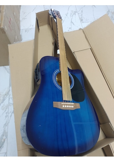 J&d Guitars- Jumbo Kasa Elektro Akustik Mavi Renk Gitar AG-6CE/BL