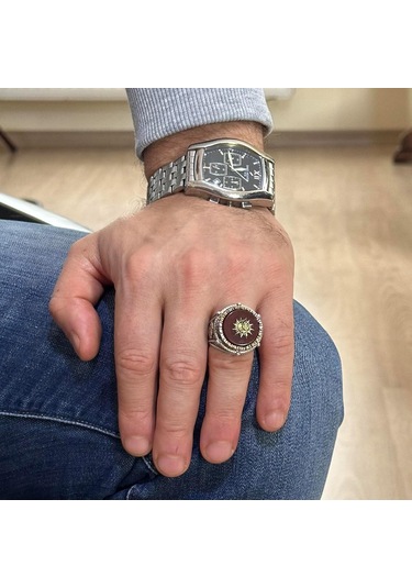 Sembolik Gümüş Yüzük, Ağaç Gümüş Yüzük, 925 Ayar Sert Gümüş Yüzük Erkekler İçin Gümüş