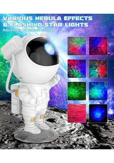 Noas LW-6 Galaxy Astronot Uzaktan Kumandalı ve Zamanlayıcılı Led Projektör Masa Lambası