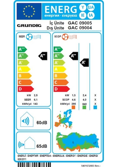 Grundig GAC 09004 - 09005 BTU Inverter Duvar Tipi Klima