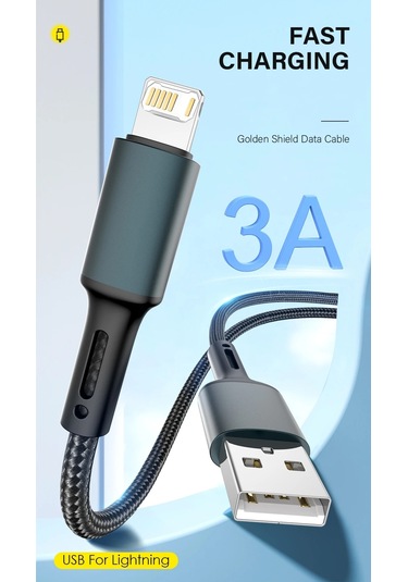 Hızlı Şarj Usb Kablosu İphone Uyumlu 13 12 11 Pro X Max 6 6s 7 8 Artı İpad Mavi 0.25m