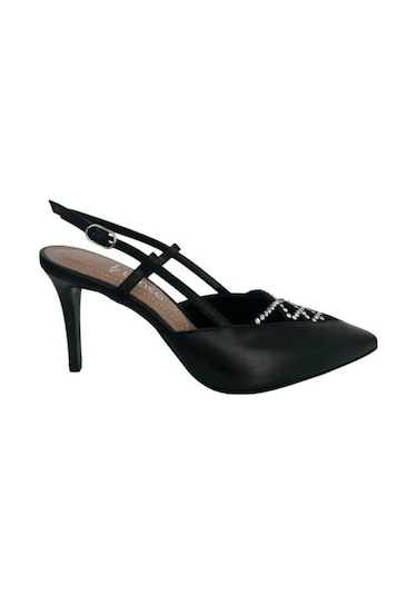Kemal Tanca 871 8362 Kadın Topuklu Stiletto Siyah Taşlı