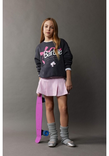 DeFacto Kız Çocuk Pileli Gabardin Etek D9340A825SPPN441 Pembe