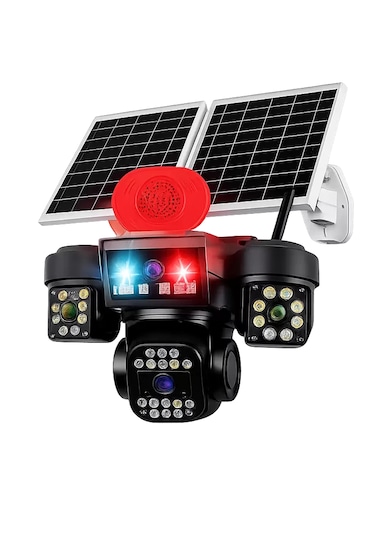 O-kam Ok337 Premium 12mp 4 Kameralı 4g Çift Solar Panel Aov Gece Görüş Sesli Konuşma Akıllı Kamera