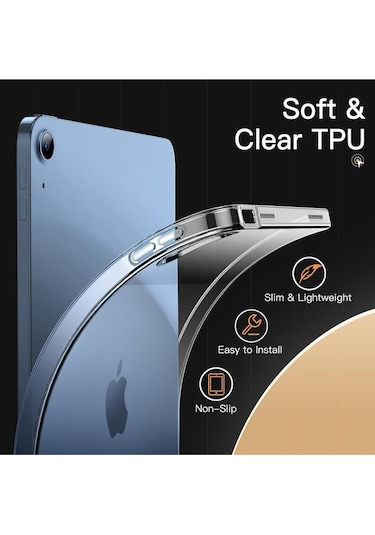 Apple Uyumlu iPad  Mini 6.nesil 8.3 Kılıf Şeffaf Silikon Tpu Esnek Arka Kapak