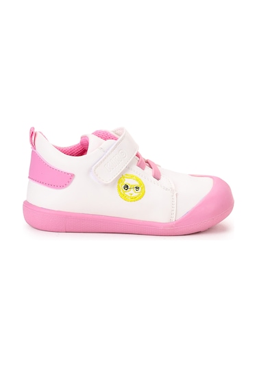 Kiko Kids Smile Cırtlı Kız Bebek İlk Adım Panduf Ayakkabı Pembe