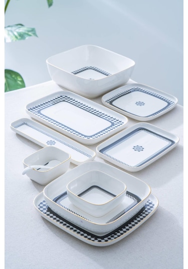 Kiara 6 Kişilik 45 Parça Kahvaltı & Yemek Takımı Beyaz