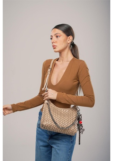 Ççs Kadın 17802 Omuz Çantası Bej