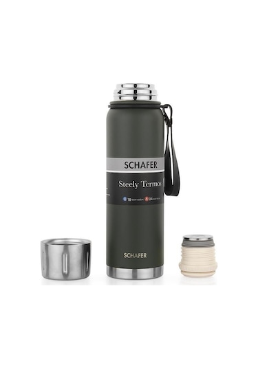 Schafer Çelik Termos 750 Ml Yeşil Renk Yeşil