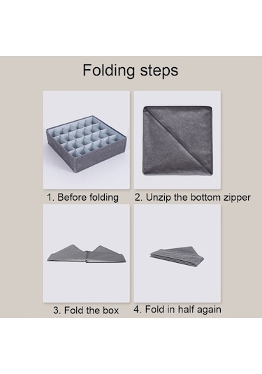 Tongxida Katlanabilir Çekmeceli Giysi Saklama Kutusu, 8 Izgara Keten Çekmeceli Diğer