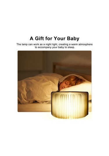 Konesam Katlanabilir Kitap Şeklinde Led Gece Lambası - Dekoratif Yatak Başı Ve Okuma Lambası Diğer