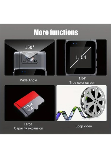 Dashanshop Black L11 Siyah Taşınabilir Hafif Aksiyon Kamerası Yüksek Çözünürlüklü Video Geniş Açı Lens Extreme Spor Çekimi İçin Uygun