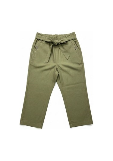 Zekids Kız Çocuk Tasarım Pantolon-17160 Yeşil