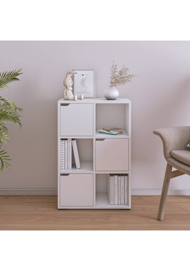 Vinesa Modern Kapaklı Kitaplık Çok Amaçlı Vitrin Kitaplık Mat Bey