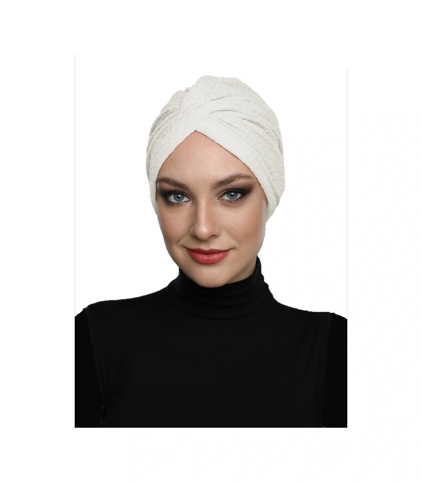 Brokar W Krem Hazır Türban Tesettür Bone Krem