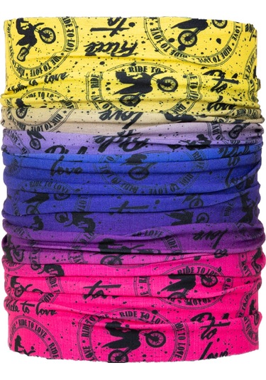 Ride To Love Rainbow Desenli Dikişsiz Bandana & Boyunluk