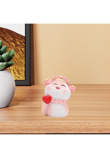 Suntek Çin Yeni Yılı Yılan Heykelciği Dekoratif Pembe