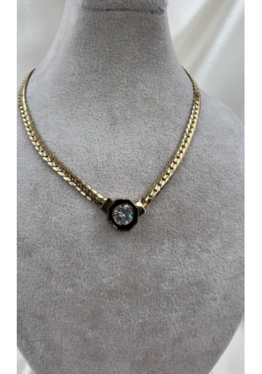 Bb Çelik Serenay Serisi Tektaş Kolye Altın - Beyaz