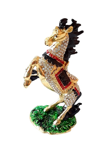 Dekoratif Swarovski Taşlı At Biblo, Mücevher Kutusu