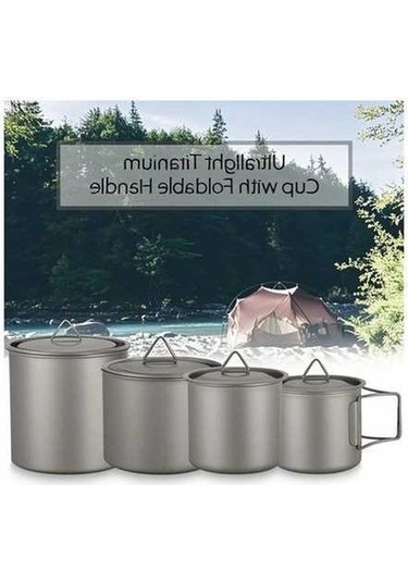 Tongxida Katlama Kulplu Hafif Titanyum Bardak, 300ml - 750ml, Dayanıklı Taşınabilir Çok Renkli