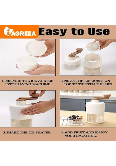 Willowhaven Agreea El Tipi Buz Kıyma Makinesi Beyaz Dondurma Slush Bingsu Yapma Makinası