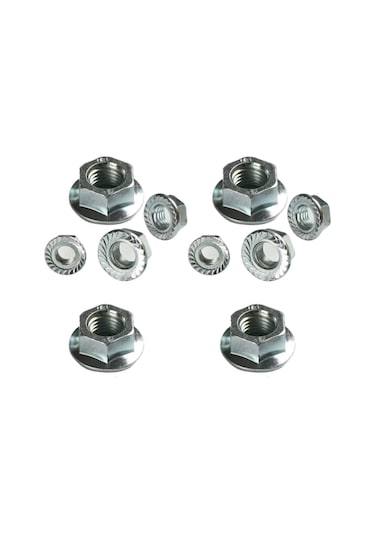 M6 Flanşlı Somun Galvanizli Çelik Beyaz 10 Adet M6