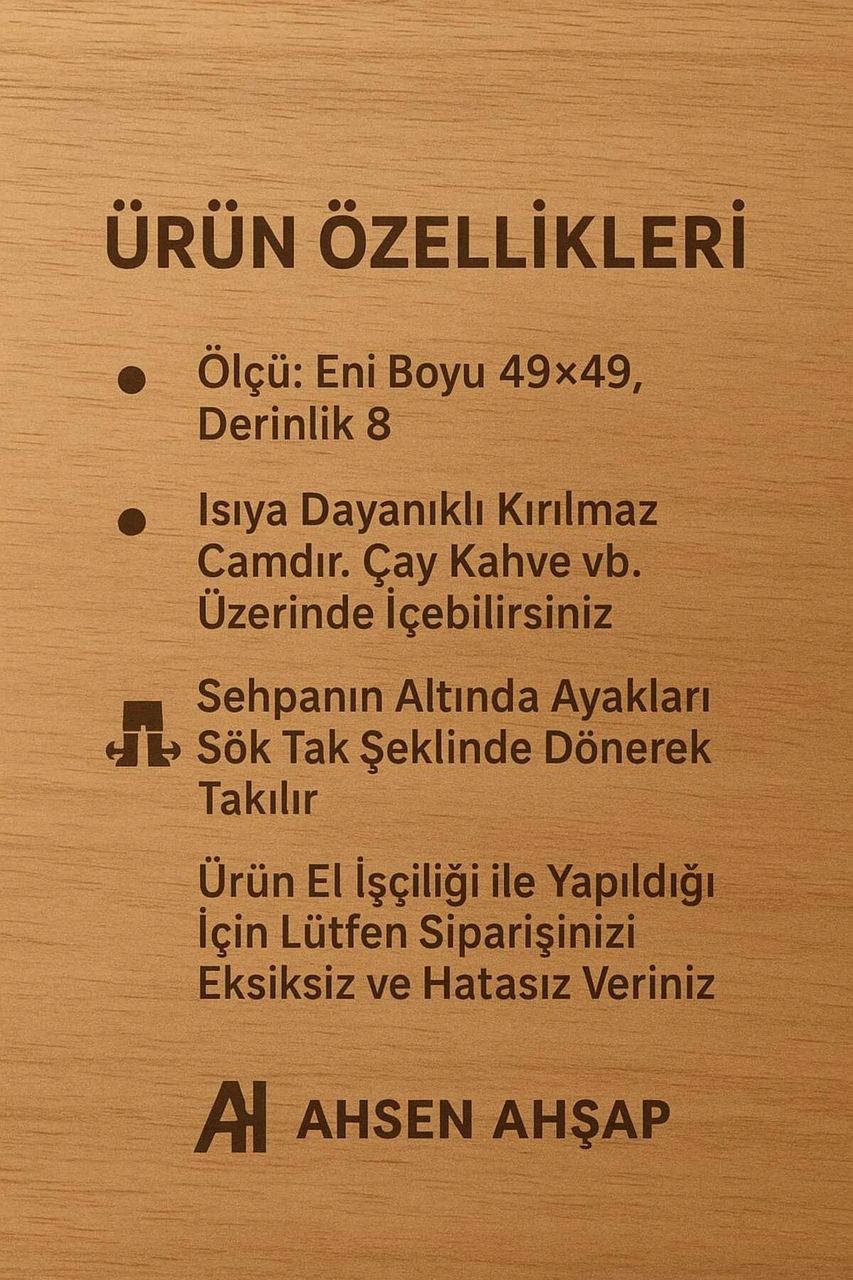 Ahsen Ahşap Buket Anı Sehpası Antrasitb