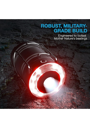 Youtek Led Kamp Mini Feneri, 180lm Isınma Beyazı, 220v Giriş, Ip64 Su Geçirmez, Abs Malzeme, Hediyelik Kutulu Siyah