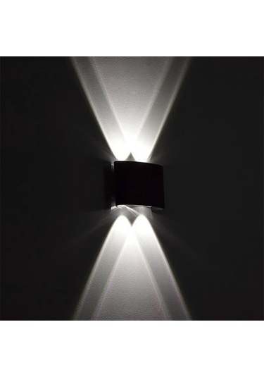 Suntek Kare Led Duvar Lambası Aplik Koridor Siyah-beyaz-ışık Siyah Beyaz Işık