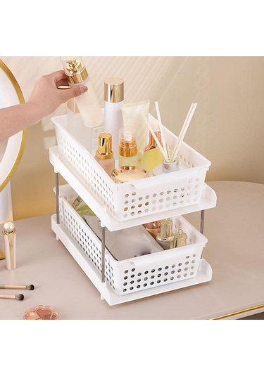 Suntek Mutfak Ayakta Raf Makyaj Malzemesi Tutucu Beyaz