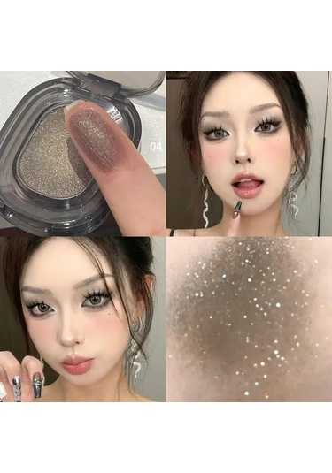 Metalik Dumanlı Tek Renkli Göz Farı Paleti Glitter Punk Siyah Göz Farı Paleti 04 01