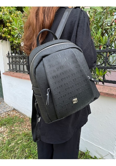 Just Polo Kadın Siyah Büyük Boy Sırt Çantası