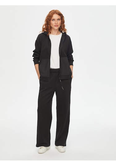 Kapitone Garnili Eşofman Üst 69271 U6927110 Siyah