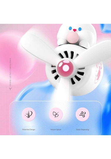 Pervaneli Klima Süsü Oto Koku Klipsi Beyaz Pilot Tavşan