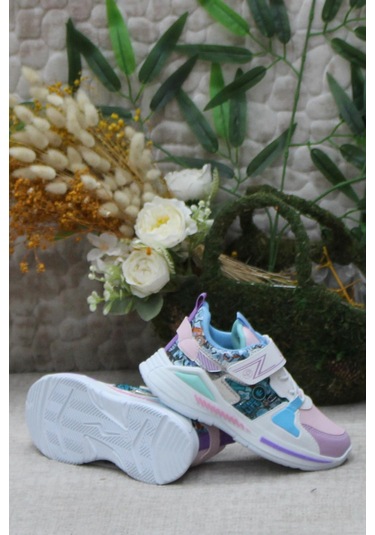 M.p 242 3325 Beyaz Mor Rahat Hafif Kız Çocuk Ayakkabı 001