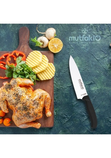 Mutfak10 Silver Seri Şef Bıçağı 21 Cm 34097-26161 Siyah
