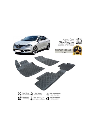 3d Paspas Siyah Renault Megane 4 2016+