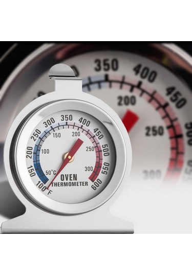 Singree Paslanmaz Çelik Fırın Termometresi, 50-300 C/100-600 F Aralığında Çift Ölçekli, 7x6cm, Tek Adet