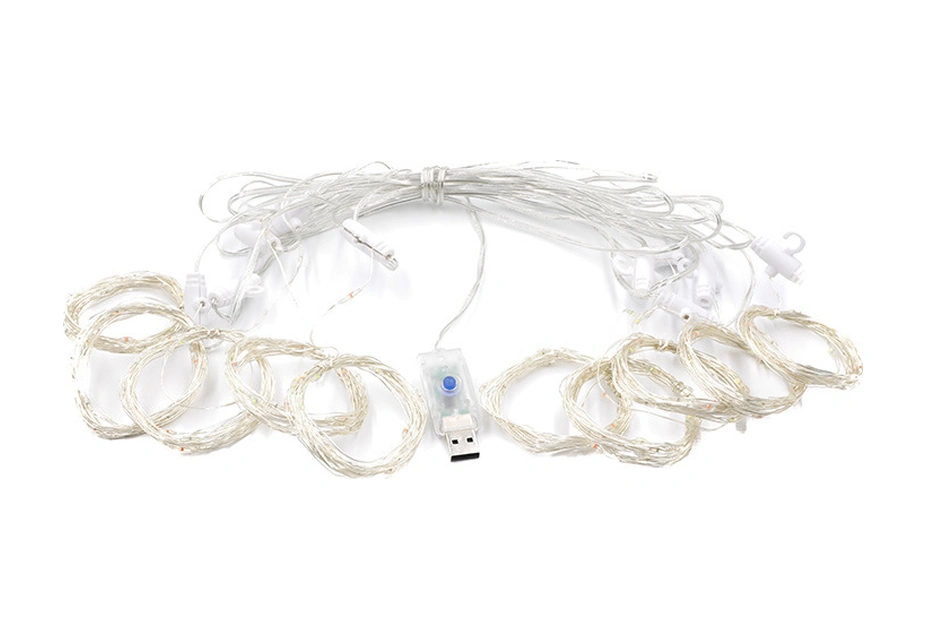 Youtek Pembe Güneş Enerjili Led Perde Işığı 3x2m 200led Kumandalı 8 Fonksiyonlu Ev Dekorasyonu Halka Taklı Diğer