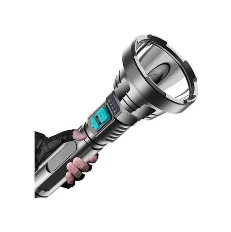 Tongxida Usb Şarjlı Güçlü Led Fener, Süper Parlak, Uzun Menzilli Dış Aydınlatma Siyah Siyah