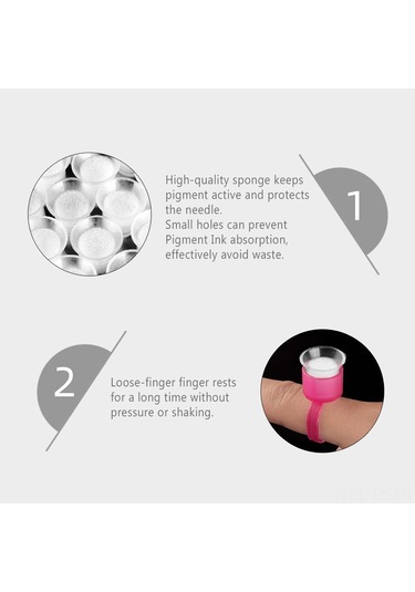 Teltree 50 Adet Tek Kullanımlık Dövme Mürekkep Kabı + 5 Halka İle Mikroblad Ve Pigment Saklama Seti