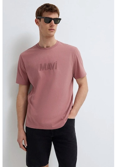 Mavi M0612896-70948 Mavi Logo Baskılı Tişört Erkek T-shirt Pembe