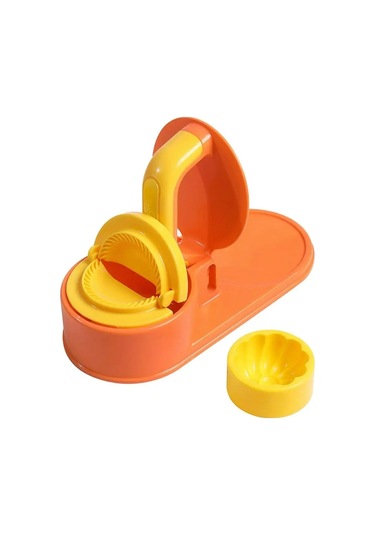 Neevoyu 3'lü 1 Hamur Presi - Ev Ve Restoran Kullanıma Uygun, Hamur, Manti, Poğaça Yapımı, Hızlı Ve Kolay Kullanım, Güvenli Pp Malzeme, Turuncu Turuncu