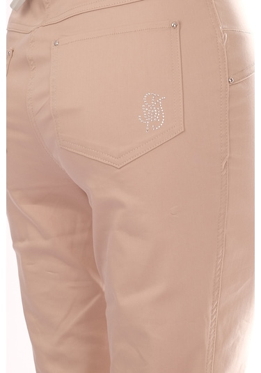 Seleste Minimalist Yüksek Bel Kadın Pantolon - Regular Fit - Günlük & Ofis Bej