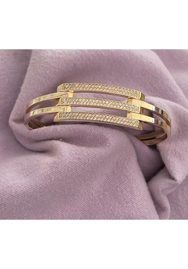 8 Ayar Altın Kaburga Kelepçe Yeşil